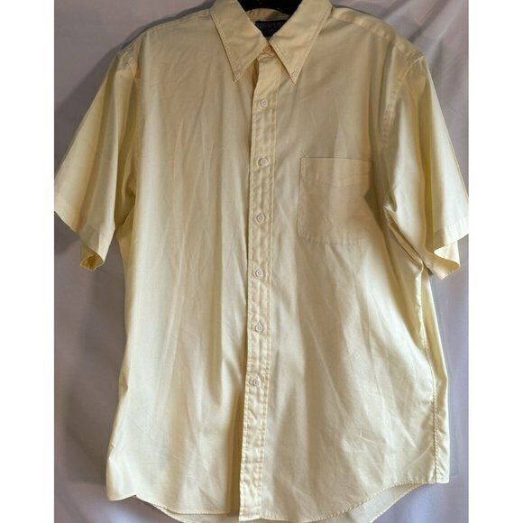LANDS' END  Shirt Men's L Yellow Vintage‎ Hong Kong Nice! - Picture 1 of 6